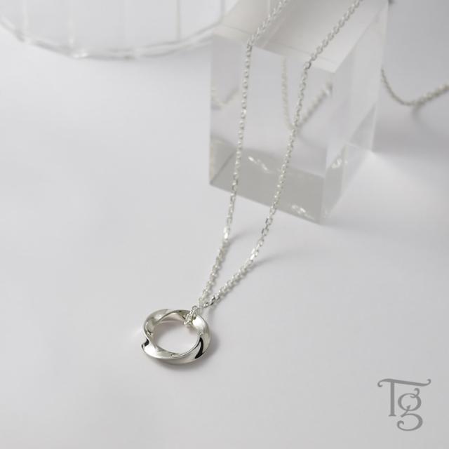 141Nq【高品質✨】ネックレス ハート リング シルバー 小さめ
