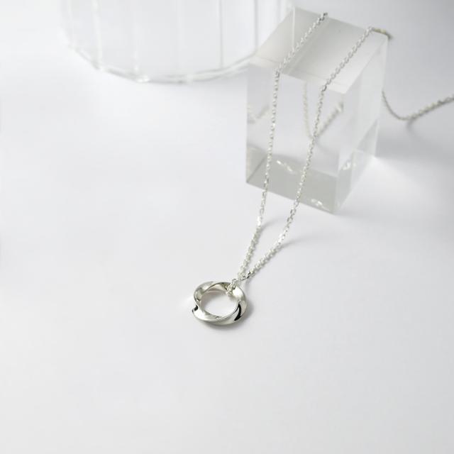 ネックレス メンズ シルバー ひねりリング シンプル おしゃれ
