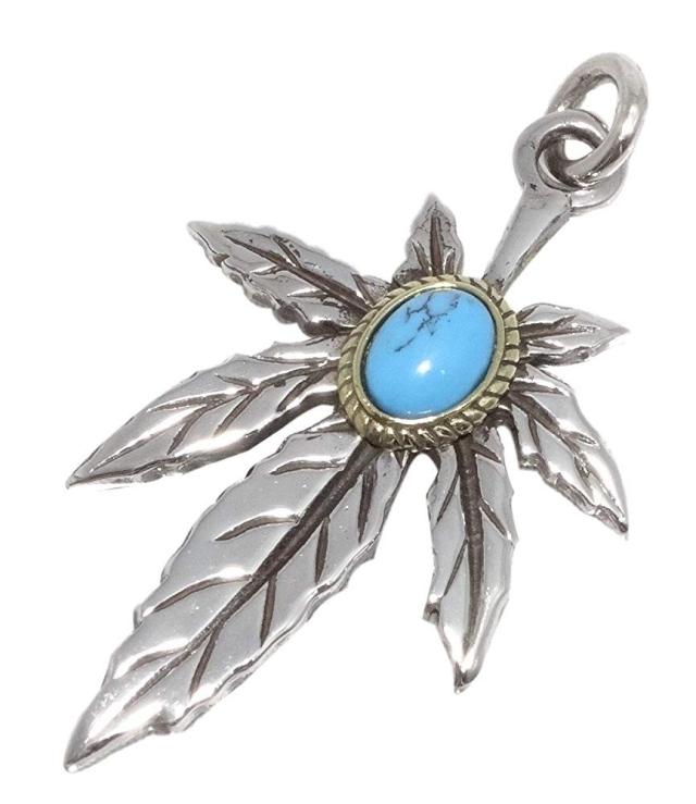 sterlingシルバー925ターコイズ付きブローチ＆ペンダントトップ
