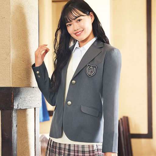 制服 学生服 女子制服 制服ブレザー ジャケット 女子 防汚 撥水加工 エンブレム付きブレザー スクール 制服 S M L Ll 2671 の通販はau Pay マーケット セシール