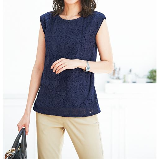 レディースファッション レディース トップス バーゲン 前身レース付きタンクトップ 綿100 洗濯機ok S M L 3232 の通販はau Pay マーケット セシール