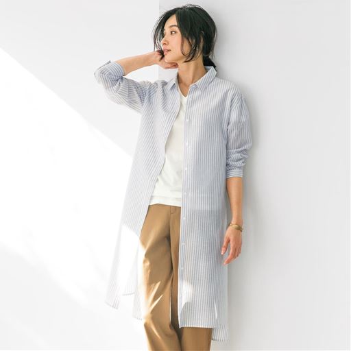 テンセル 繊維コットンリネンロングシャツ フレンチリネン リボンベルト付き 接触冷感 Uvケア 洗濯機ok M L Ll 2657 の通販はau Pay マーケット セシール