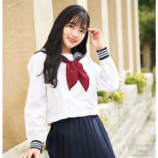 制服 学生服 女子制服 セーラー服 女子 スカーフ付 半袖 長袖セーラー服 洗濯機ok スクール 制服 S M L Ll 2671 の通販はau Pay マーケット セシール