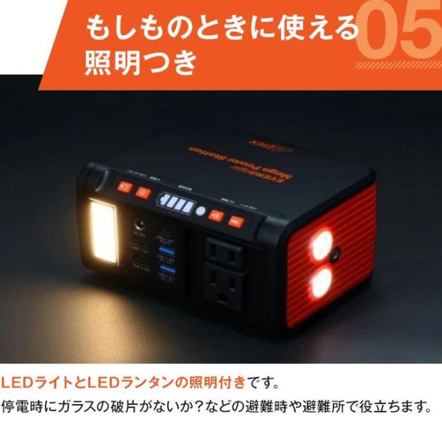 メガパワーステーション・ソーラーパネル 大容量 ポータブル 家庭用 防災 メガパワーステーション・ソーラーパネル特別セット AR2228_7