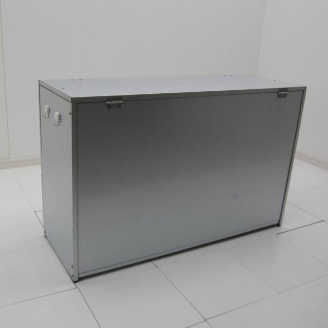大きく開くガルバ製ゴミ保管庫【スリム】 幅100奥行38cm ペール2個付き 保管庫 H91209_1