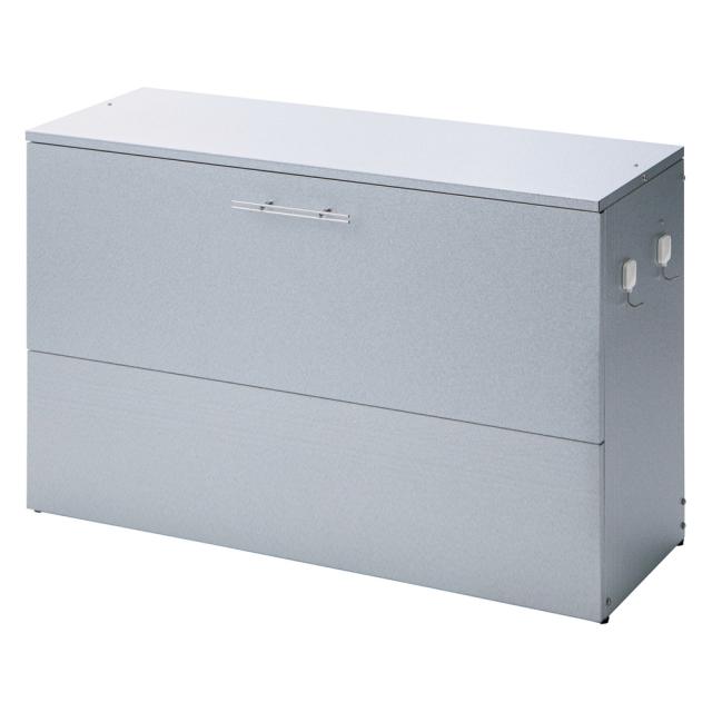 大きく開くガルバ製ゴミ保管庫【スリム】 幅100奥行38cm ペール2個付き 保管庫 H91209_9