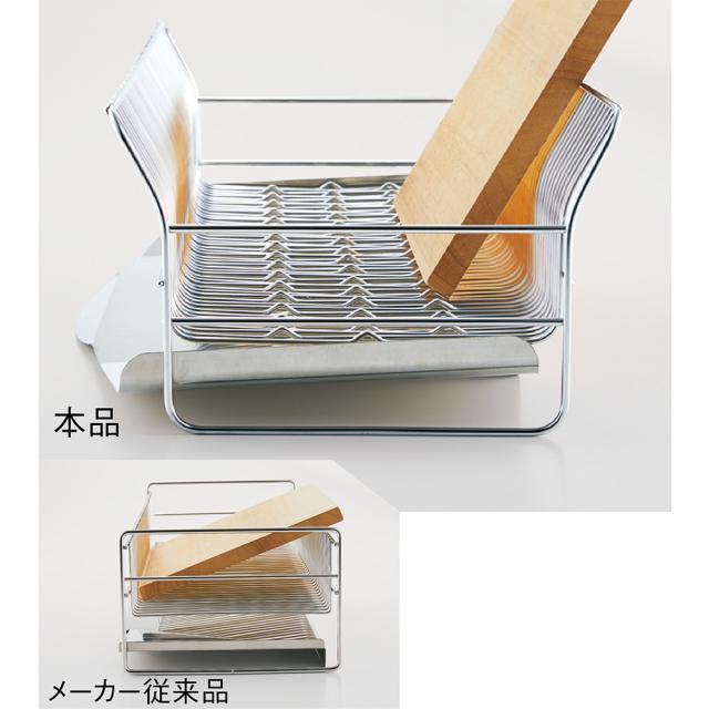 シンク周り用品 水切りかご ラック 吸水マット hanauta/ハナウタ 皿を縦にも横にも置ける水切り ワイド よこ置き 箸立て付き 503604の通販は