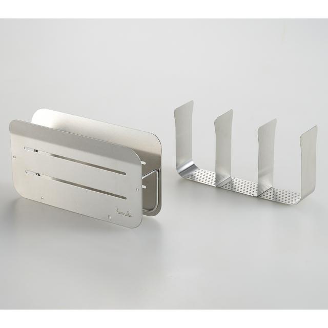 シンク周り用品 水切りかご ラック 吸水マット hanauta/ハナウタ 皿を縦にも横にも置ける水切り ワイド よこ置き 箸立て付き 503604の通販は