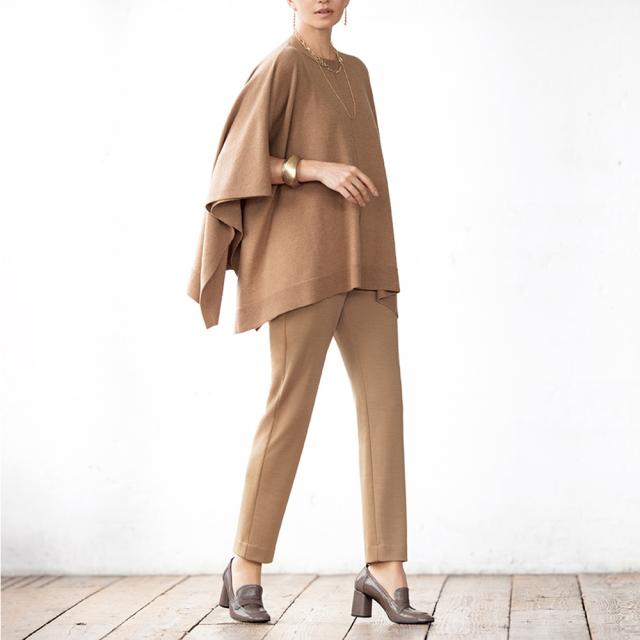 スクエアフォルム ケープ風 プルオーバー ニット セーター ニット