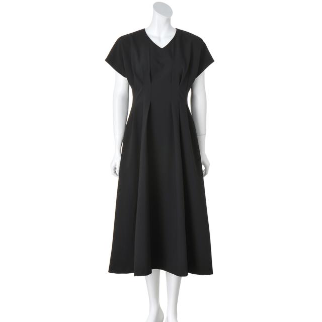 サッカー素材 Vネック フレアーワンピース ファッション ワンピース PC6092