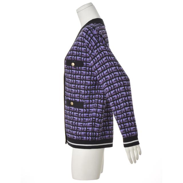 金ボタン ジャカード ニットカーディガン ニット セーター ニット