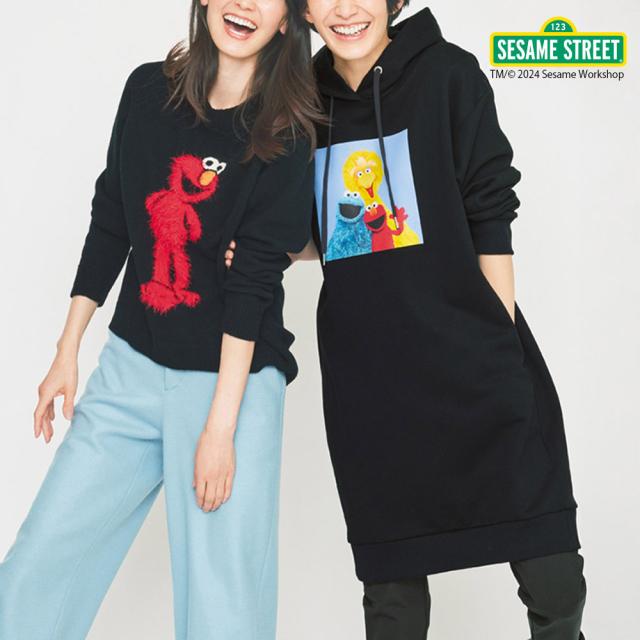 セサミストリート/スウェットパーカーチュニック ファッション パーカー スウェット トレーナー PC6155