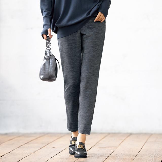 「NIKKE」 ウール混 ハイゲージポンチ スティックパンツ パンツ イージーパンツ PC6218