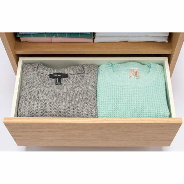 家具 収納 衣類収納 押入収納 クローゼット収納 【幅60奥行35高さ72cm】オープン＆引き出し・3段 735809｜au PAY マーケット