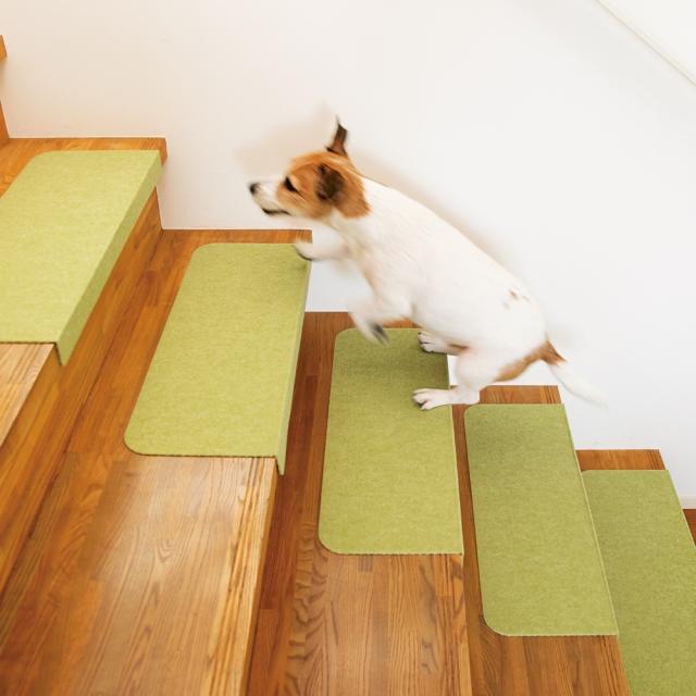 カーペット ラグ マット ≪幅45奥行21≫ おくだけ吸着折り曲げ付階段マット　無地タイプ 872471の通販は 4,985円