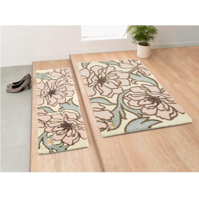 ≪約60×90cm≫ ミラ・ショーンマット〈シャクヤク〉 カーペット ラグ マット 玄関マット 626008_1