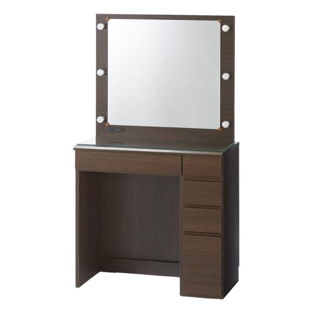 LEDライト付き 楽屋ドレッサーシリーズ ドレッサー 幅78.5cm 小物収納 フリーボックス ドレッサー 化粧台 鏡台 585301_3