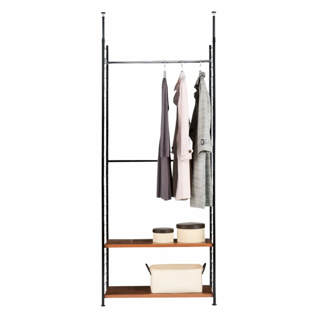 家具 収納 衣類収納 ハンガーラック 圧迫感なくお部屋を区切るオープン間仕切り収納 ハンガー&棚 幅90cm 734917