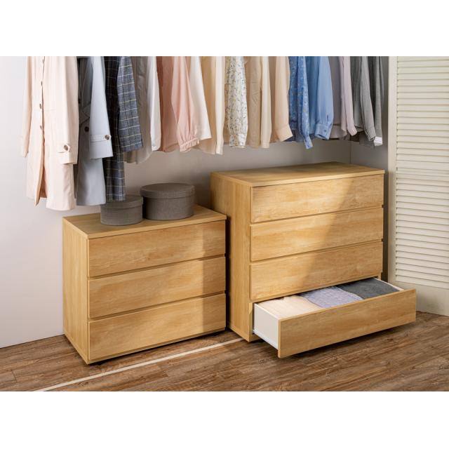 衣類収納 押入れ クローゼット収納 収納量でも奥行が選べる隠しキャスター付きチェスト 4段・高さ85cm幅90cm奥行45cm 532005の通販は