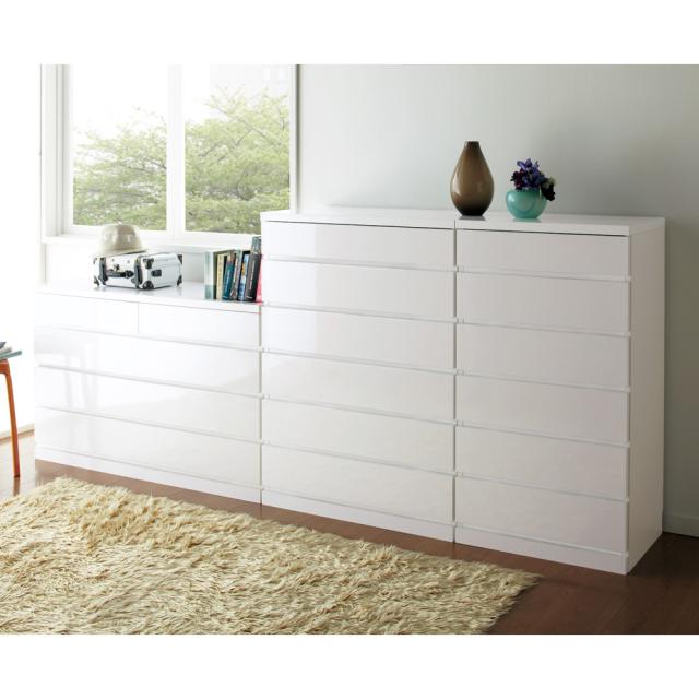 衣類収納 タンス 【日本製】前面光沢&引き出し内部化粧チェスト 幅80cm・6段 532020の通販は