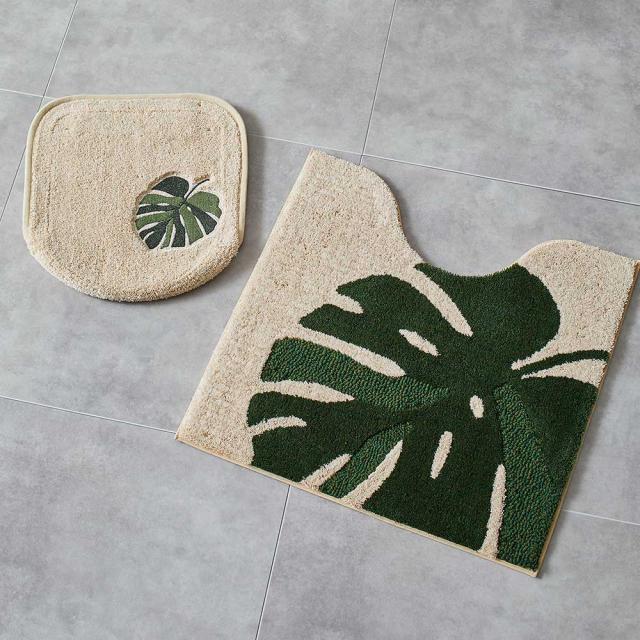 バス用品 トイレ用品 ≪大判≫ Monstera/モンステラ シリーズ フタカバー マット 2点セット H73271の通販は 11,770円