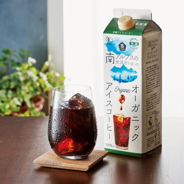 南アルプスの伏流水を使ったオーガニックアイスコーヒー無糖（1000ml×12本） ウェルネスフーズ FJ0041