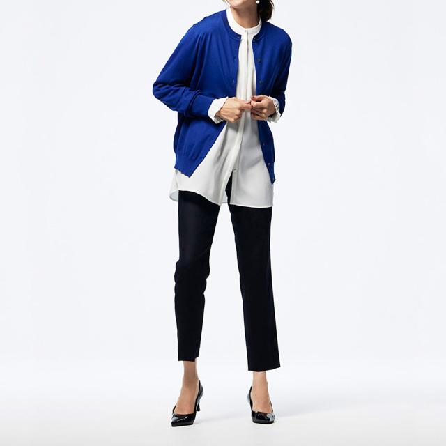 イタリア梳毛ウール糸使い クルーネック カーディガン ファッション ニット セーター PC6259