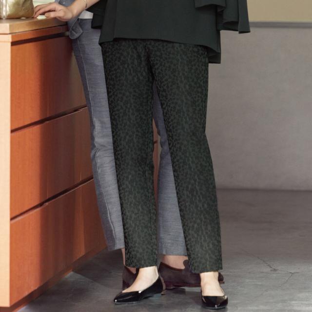 フラワー ジャカード プルオンパンツ ファッション パンツ PC6277