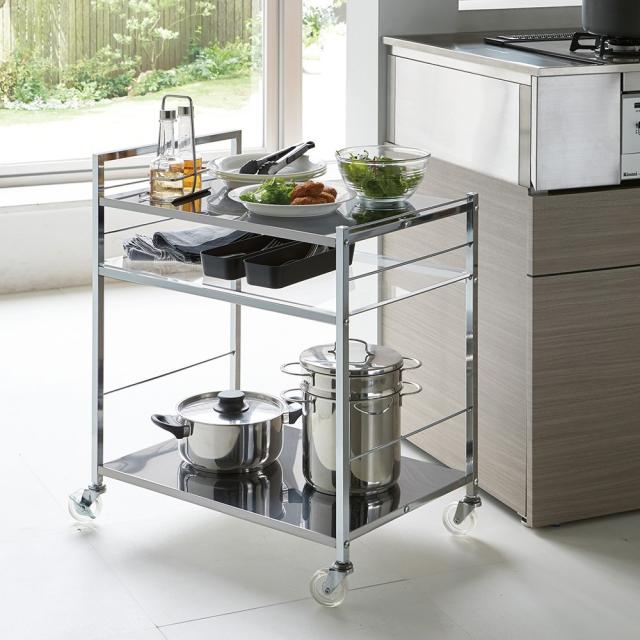 家具 収納 キッチン収納 食器棚 キッチンカウンター カウンターワゴン ステンレス製キッチンワゴン 幅43 5cm Hの通販はau Pay マーケット ディノス Au Pay マーケット店