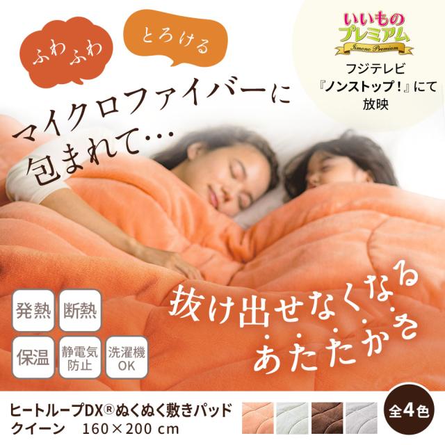 敷きパッド 冬 暖かい あったか 厚手 極厚 静電気防止 冬用敷きパッド ヒートループ（R）ハイパー ぬくぬく敷きパッド クイーン AR2400_1