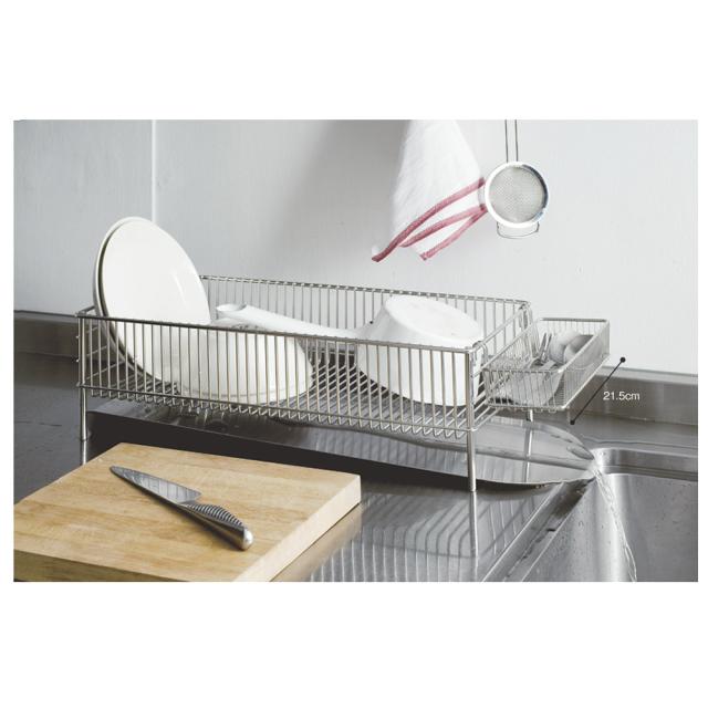 la base/ラバーゼ ステンレス水切りかごセット 横置きスリムサイズ 水切りかご ラック シンク周り用品 603604