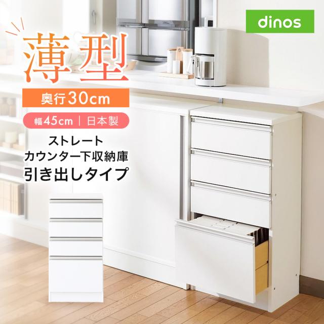 ストレートカウンター下収納庫 引き出し 幅45 奥行30cmタイプ リビング収納 リビング 629305