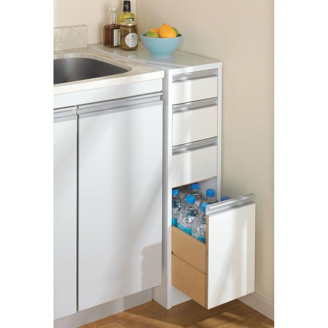 ［幅25奥行55高さ85cm］水ハネに強いキッチン隙間収納庫 日本製 ロータイプ キッチン収納 キッチンストッカー 隙間収納 527113