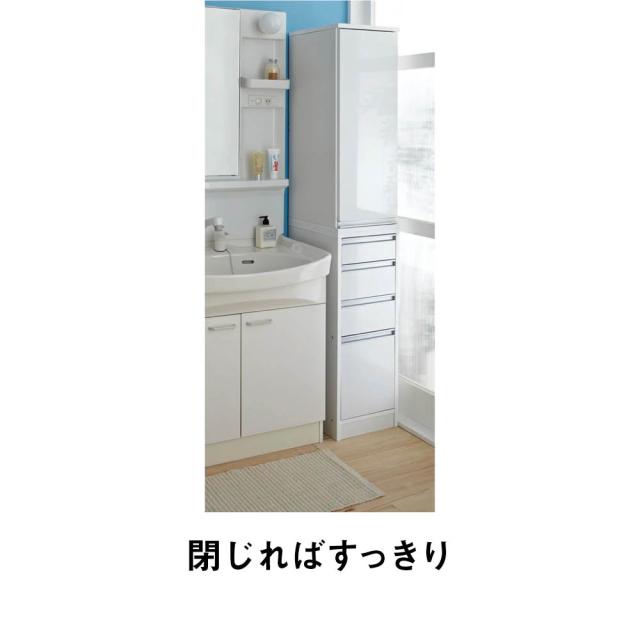 サイズが豊富な光沢すき間収納庫 幅15cm・奥行55cm スライド可動棚タイプ トイレ 洗面所 ランドリー収納 洗面所収納 隙間収納 642109_9