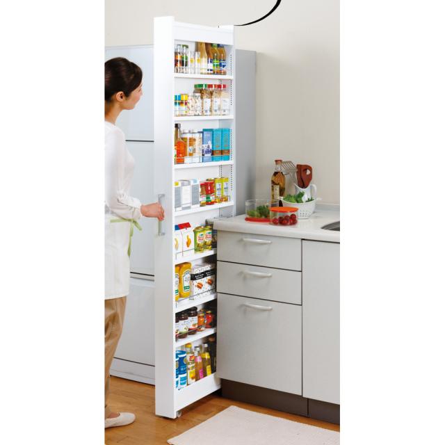 キッチン収納 キッチンストッカー 隙間収納 リバーシブル キッチンすき間収納ワゴン 奥行55cmタイプ 幅20cm 527014の通販は