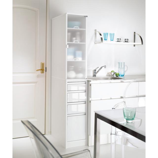 キッチン収納 キッチンストッカー 隙間収納 上品な清潔感のあるアクリル扉のキッチンすき間収納 幅20cm・奥行44.5cm 527148の通販は