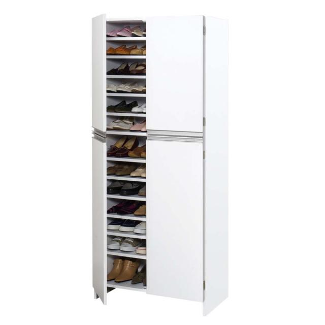 玄関収納 下駄箱 シューズボックス 奥行ゆったりシンプルラインシューズボックス ハイタイプ（高さ180cm） 幅75cm 532623の通販は 23,886円
