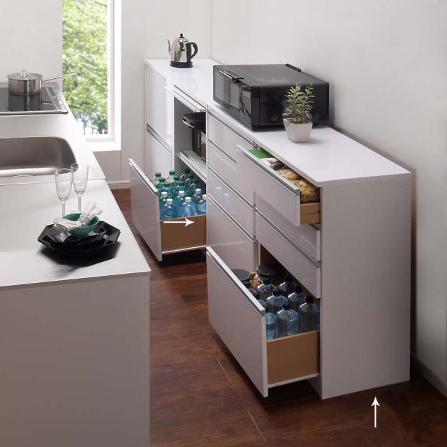 家具 収納 キッチン収納 食器棚 キッチンストッカー 家電が隠せる シンプルキッチンストッカーカウンター 高さ102cm の通販はau Pay マーケット ディノス Au Pay マーケット店