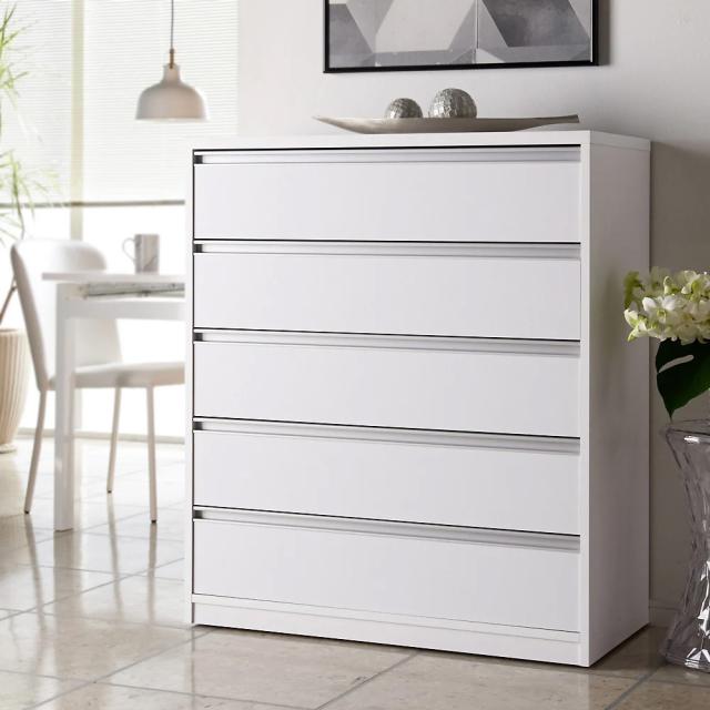 気軽に動かせる隠しキャスター付きワイドクローゼットチェスト 幅90cm・5段高さ105cm 衣類収納 押入れ クローゼット収納 590115