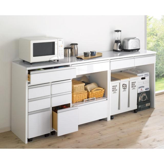 キッチン通路をキレイにする！下オープンダイニングシリーズ レンジボード・幅90cm高さ175cm レンジ台 キッチンラック 629705