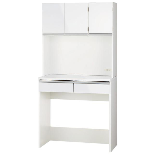 キッチン通路をキレイにする！下オープンダイニングシリーズ レンジボード・幅90cm高さ175cm レンジ台 キッチンラック 629705