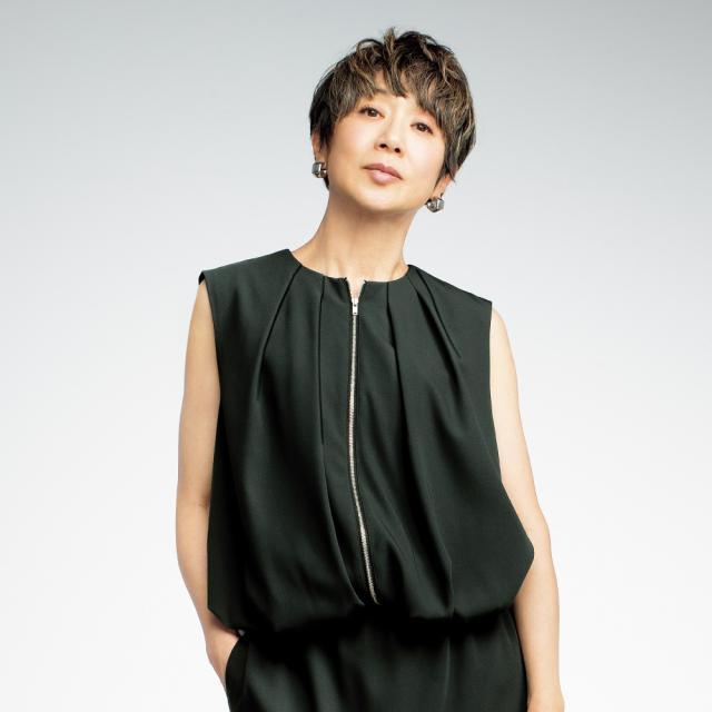 UVカットとろみ素材 ジップアップバルーンジレ 機能性ウェア 雑貨 インナー 384201