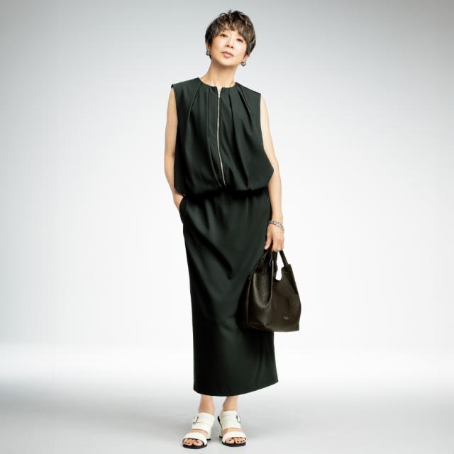 UVカットとろみ素材 ジップアップバルーンジレ 機能性ウェア 雑貨