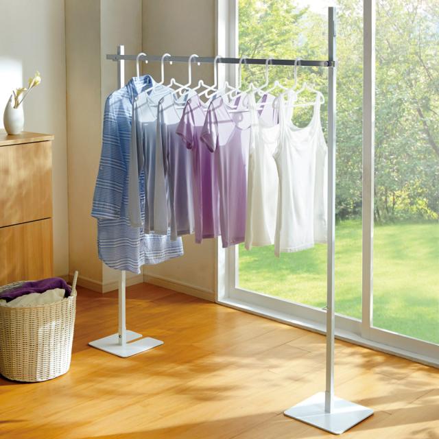 洗濯用品 アイロン 室内物干し コンパクトに収納 2WAY物干しポールハンガー シングル 526819の通販は