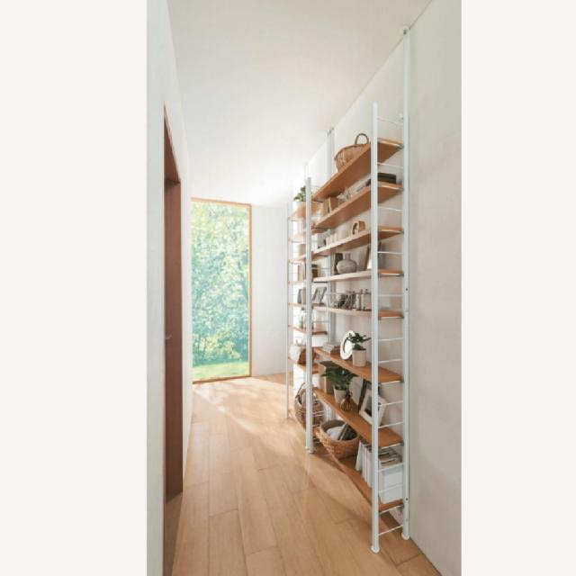 本棚 シェルフ 突っ張り収納 ラック 突っ張り式高さ調節シリーズ シェルフラック 幅90奥行20cm 529304の通販は 16,488円