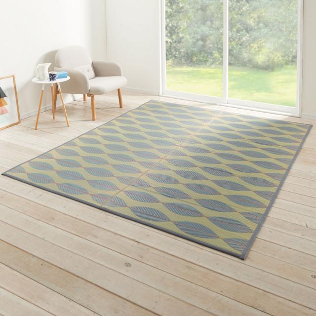 ≪約190×240cm≫ い草ラグ〈リーブス〉 厚手裏付き カーペット ラグ マット 654436