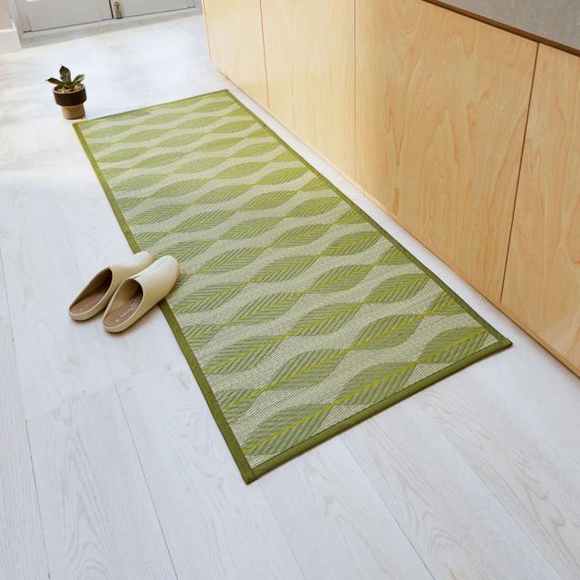 ≪約67×180cm≫ い草インテリアマット〈リーブス〉（厚さ約5mm） カーペット ラグ マット 玄関マット 654446_2