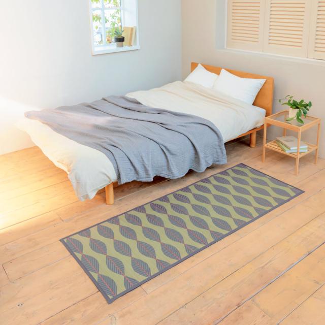 ≪約67×180cm≫ い草インテリアマット〈リーブス〉（厚さ約5mm） カーペット ラグ マット 玄関マット 654446_3
