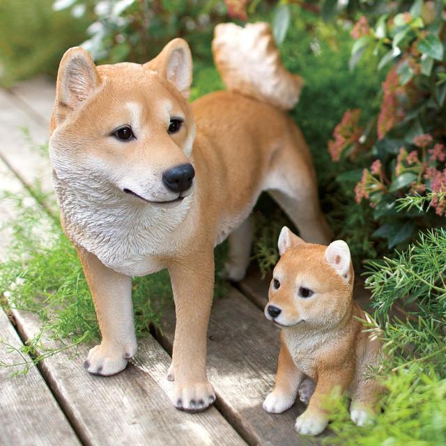 ガーデン 置物 可愛い 玄関 庭 置き物 犬好き 芝犬 飾り おしゃれ玄関