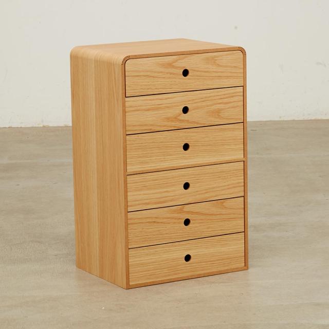 リビング収納 リビング Tiroirs/ティロワール 曲げ木のリビング収納 6段引き出しチェスト H70805の通販は 27,230円